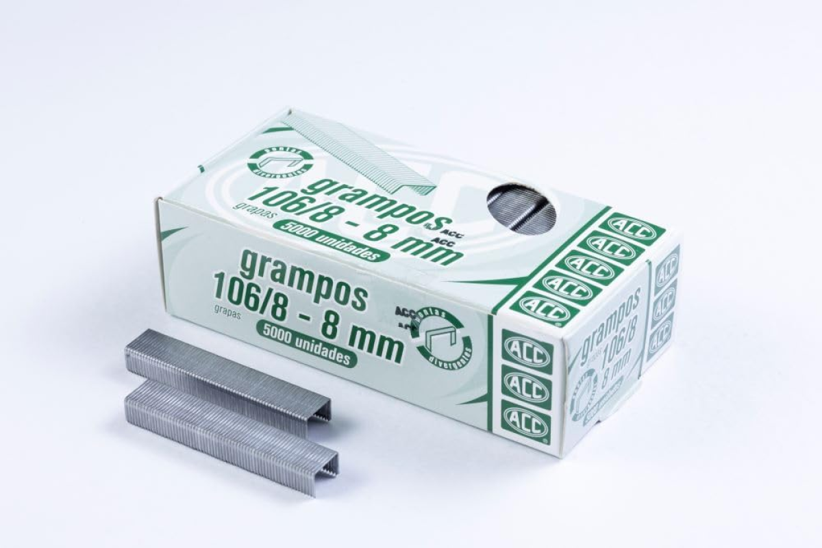 ACC - GRAMPO 106/8 Caixa Cartão 5000 unidades Aço Galvanizado