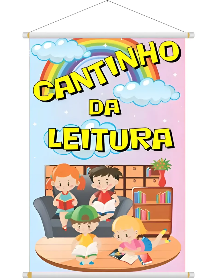 Banner Apoio Pedagógico Cantinho Da Leitura Tamanho 70x50cm