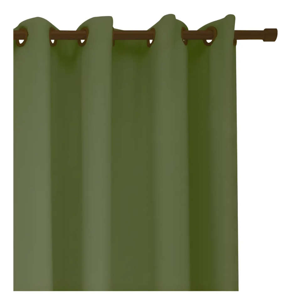 Cortina Para Sala Barcelona 4,00 X 2,50m Cores Lindas! Cor Verde