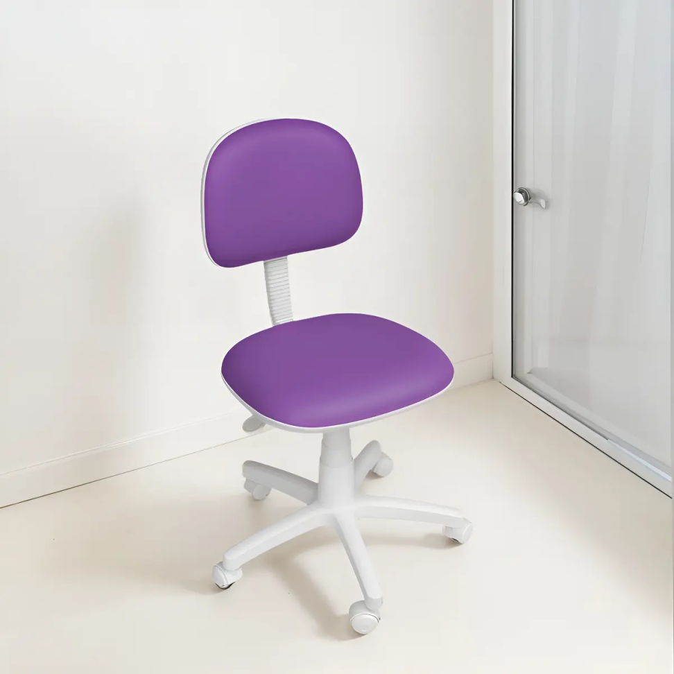 Cadeira Secretária Giratória Urban Office Write Estrutura Branca Violeta