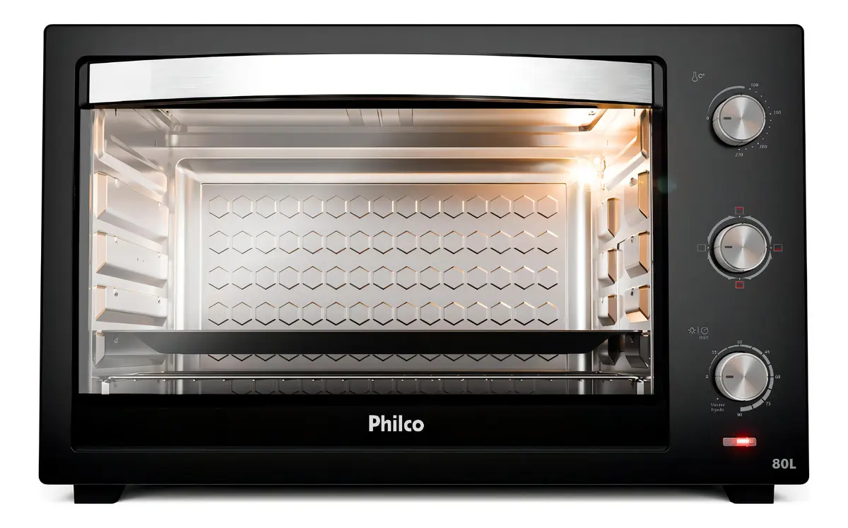 Forno Elétrico Philco 80L Preto 4 resistências PFE80A