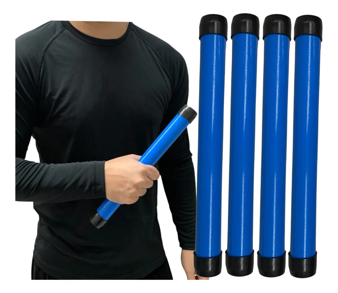 4 Bastões De Revezamento Em Pvc Atletismo Df7031 Azul Dafoca
