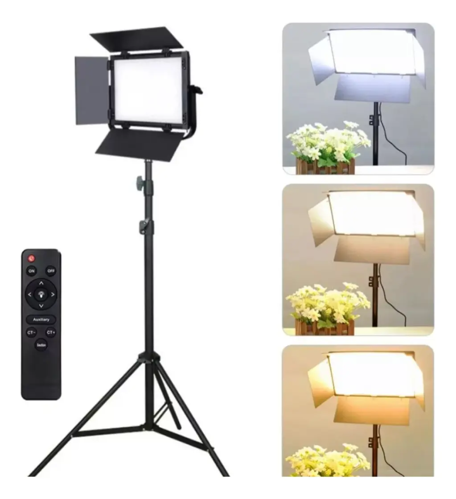 Kit De Iluminação Luz Led Foto Video + Controle Tripé 2m