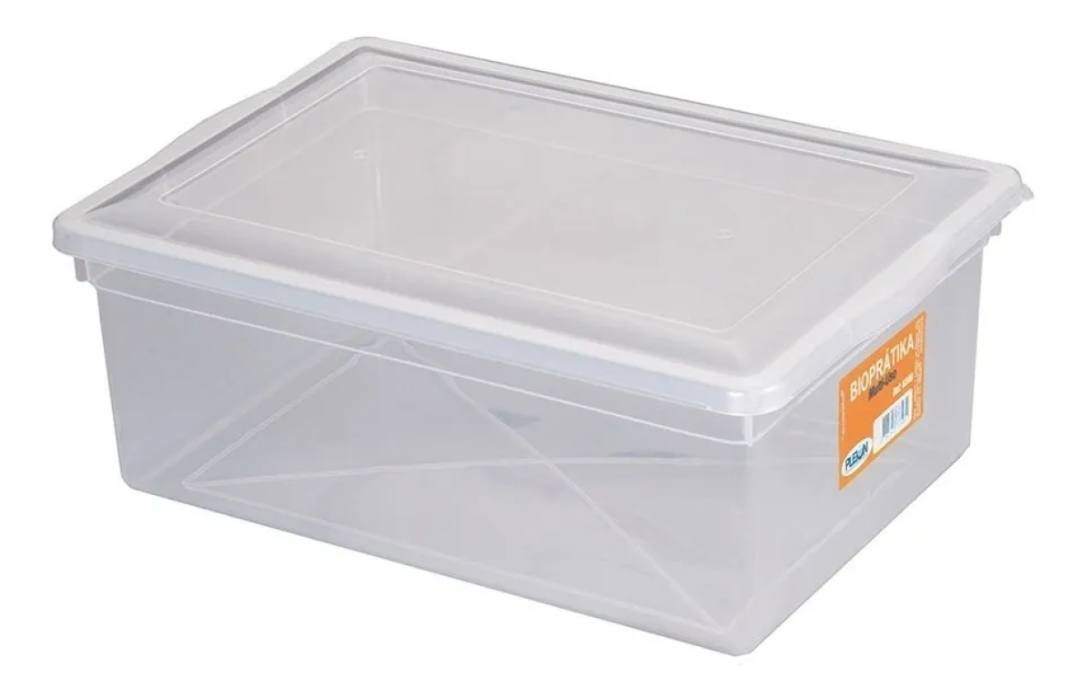 Caixa Plástica Com Tampa Transparente Multi Uso 2,5 Litros