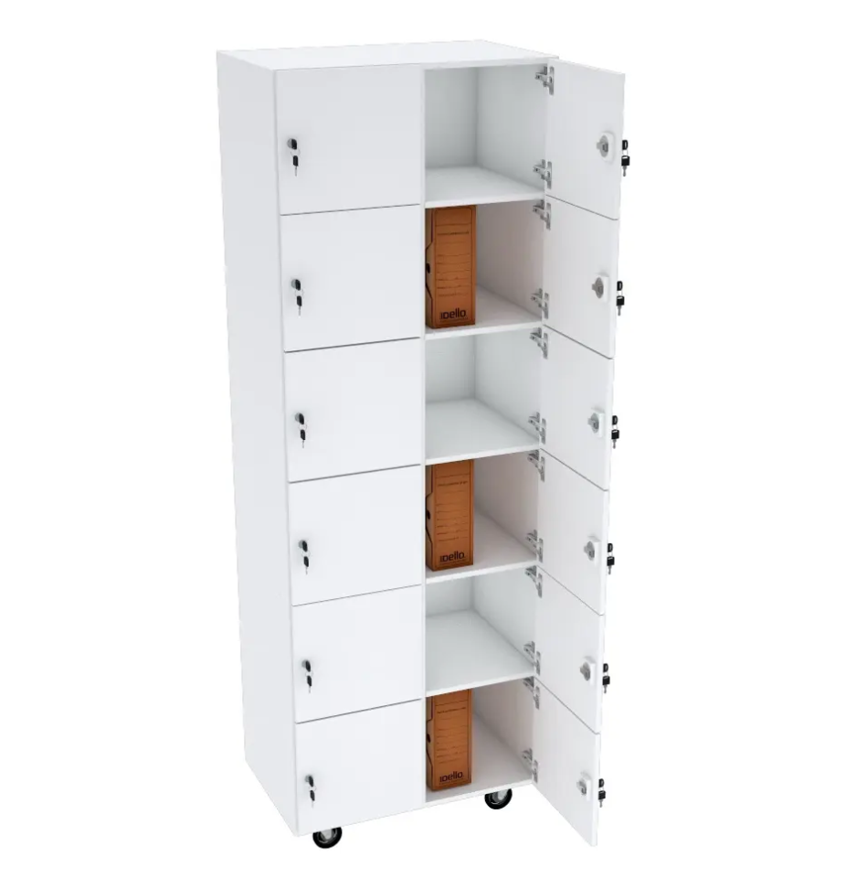 Armário Escaninho 12 Portas Chave Rodízio M488.b Organizador