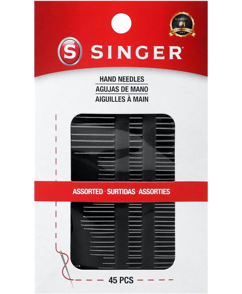 SINGER 01125 - Agulhas de mão, tamanhos variados, 45 unidades