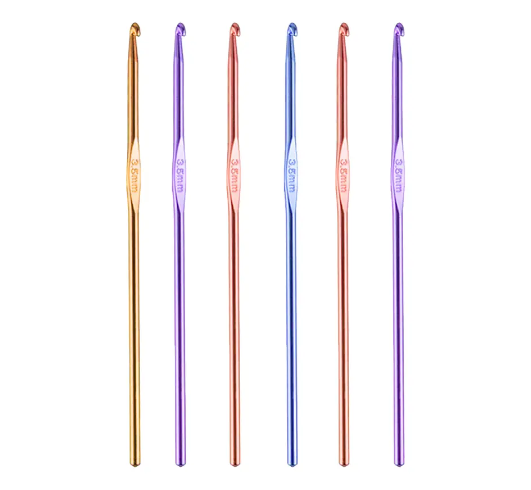 Kit Agulha Para Crochê Barbante 3.5mm C/12 Unidade Alumínio Diversos