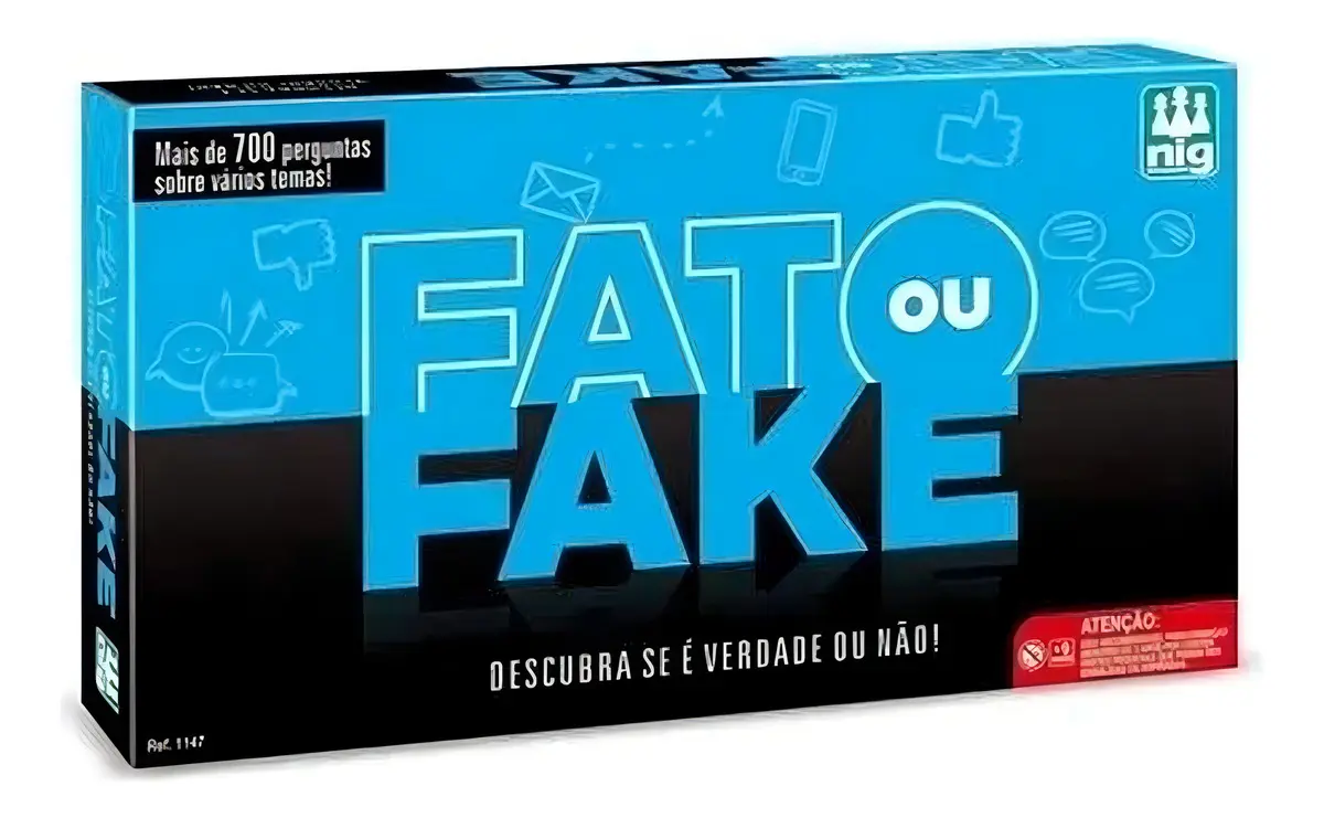 Jogo Educativo Fato ou Fake NIG Brinquedos Tabuleiro Plástico Português