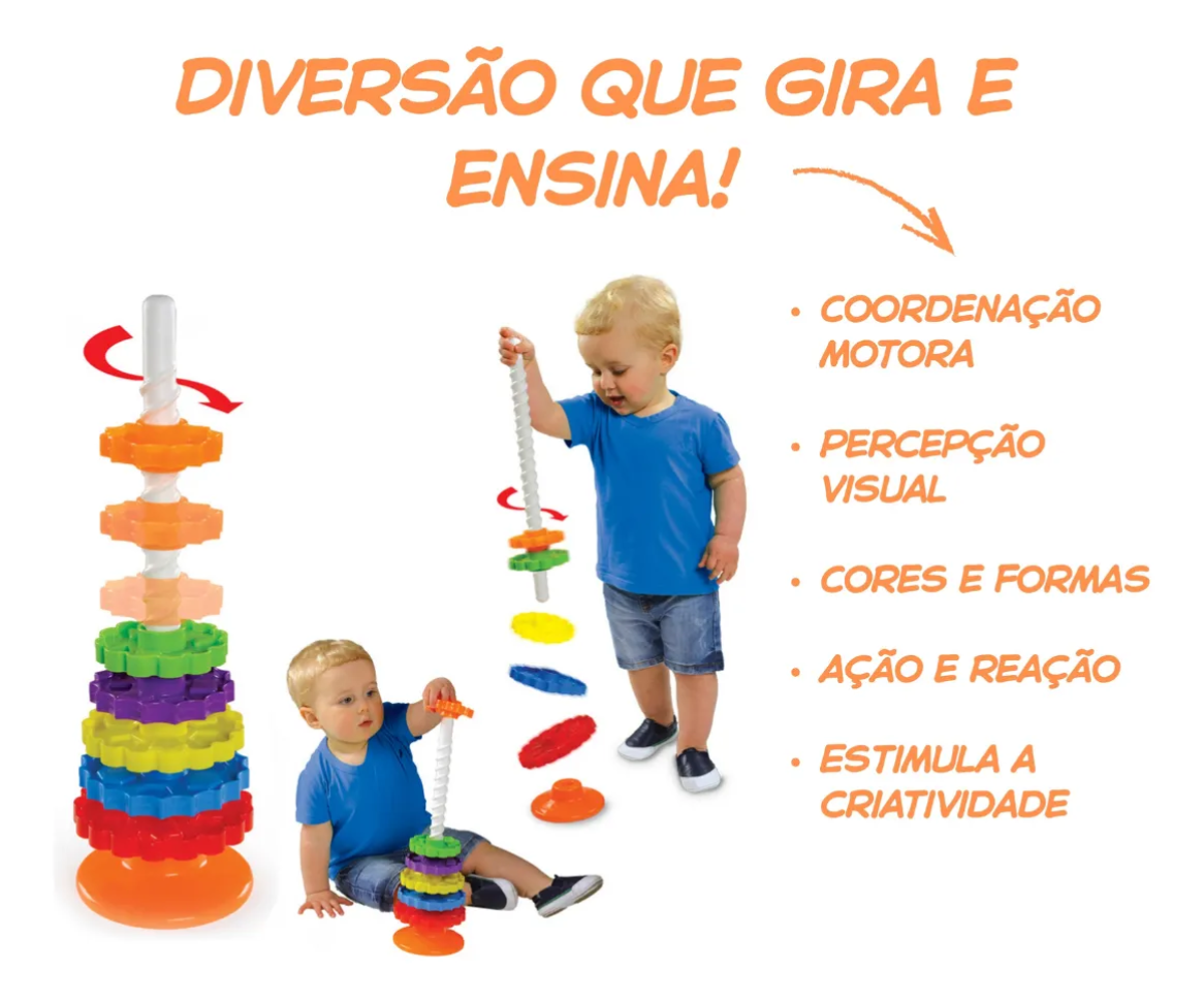 Giro Mágico Dismat 326 Brinquedo Educativo 1 Ano Colorido