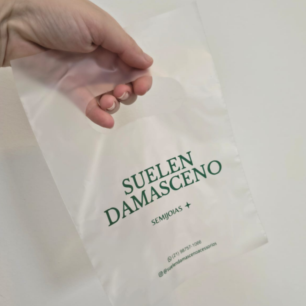 Kit com 100 sacolas plasticas 16x22cm boca de palhaço