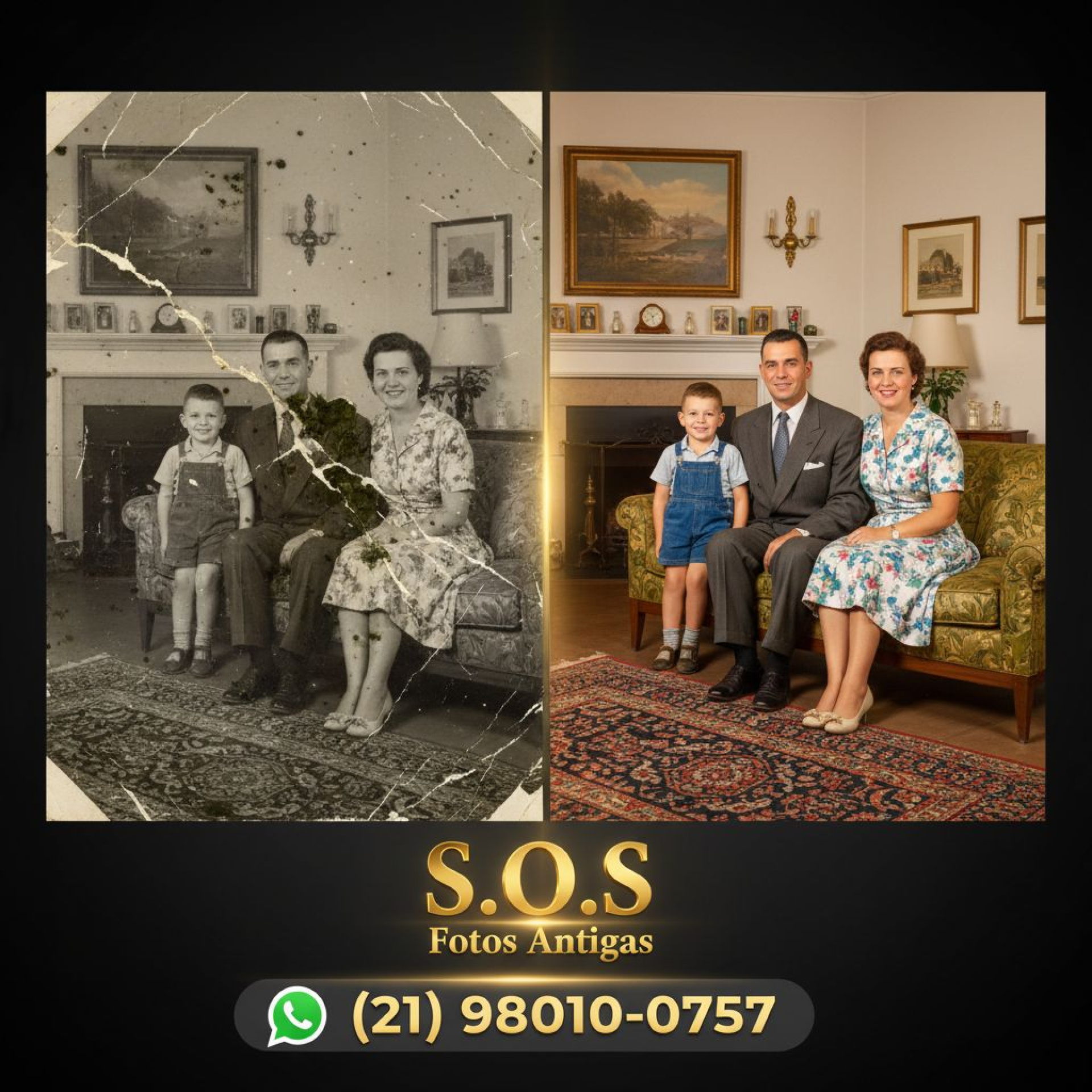 Estudo de Caso: Restauração e Colorização de Retrato Familiar Clássico