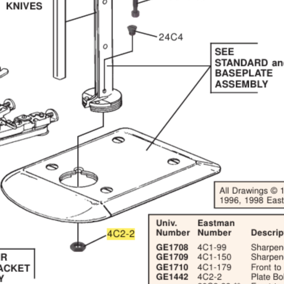Porca do Parafuso da Base Máquina de Corte de Faca -  4C2-2 - #2
