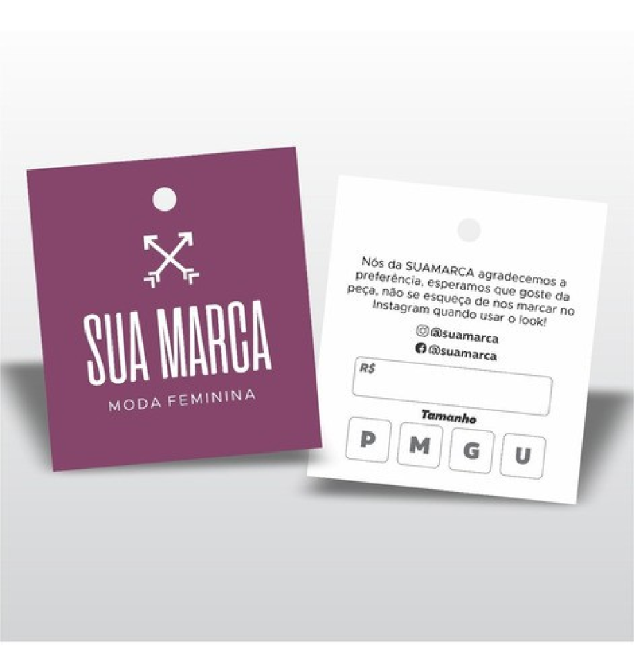 Mini Tag - 4x1 (Frente cor/ verso preto e branco) - #6