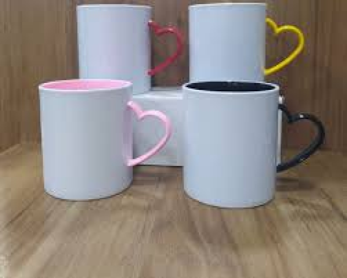 Caneca Polimero alça coração e colorida (plastico) - #3
