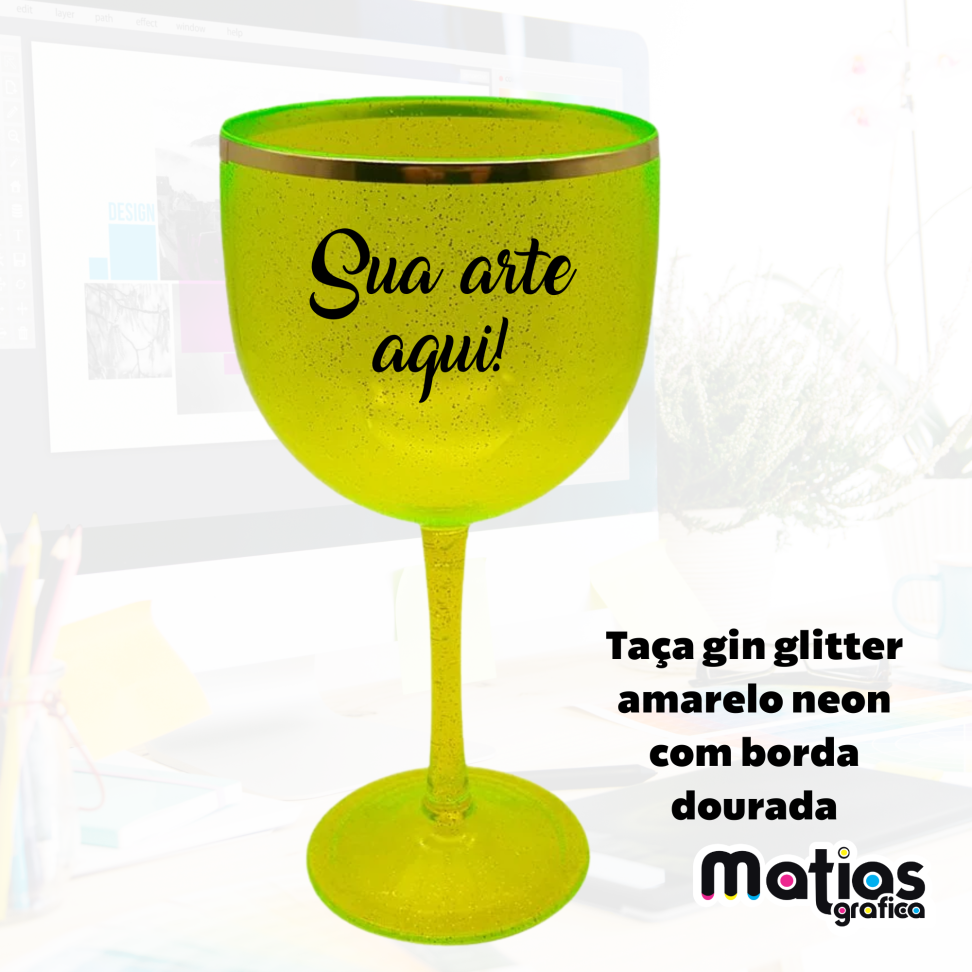 Taça Gin C/ Borda ouro - #7