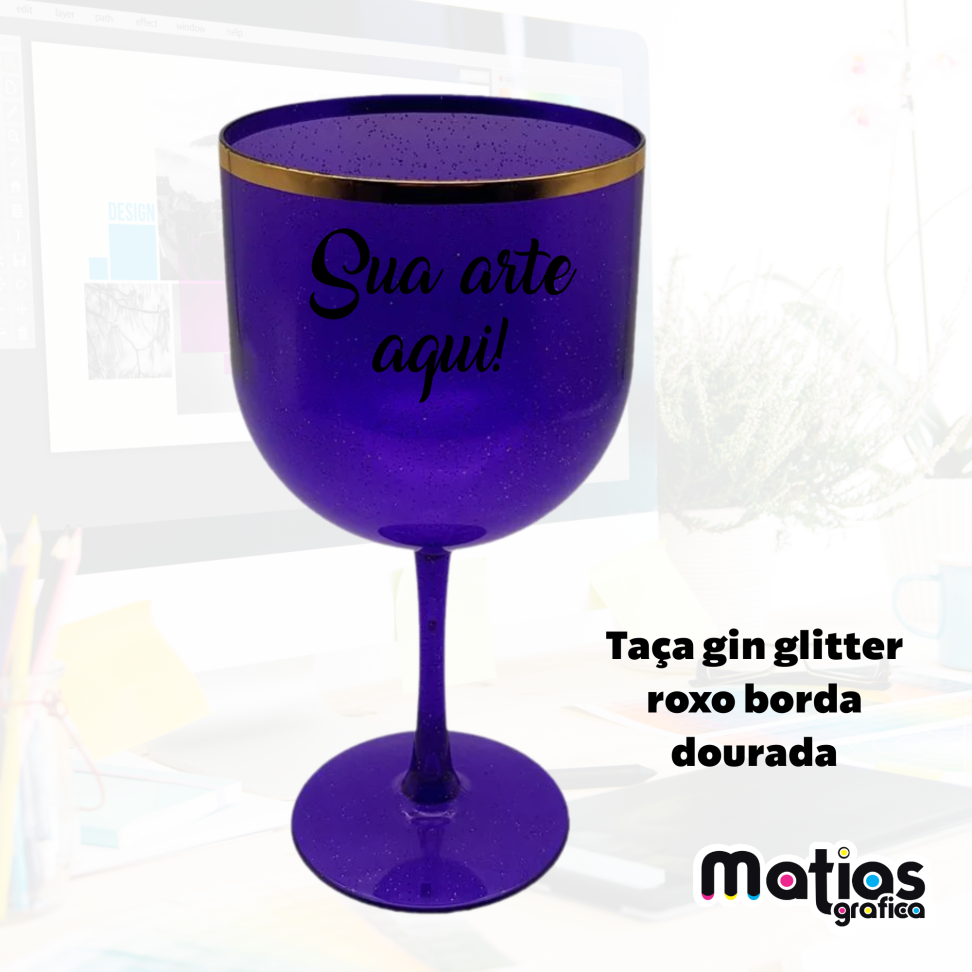 Taça Gin C/ Borda ouro - #5