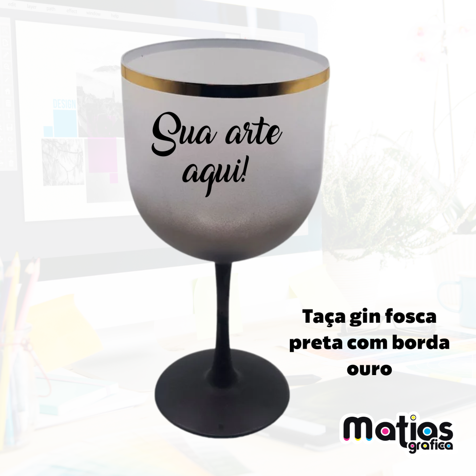 Taça Gin C/ Borda ouro - #6