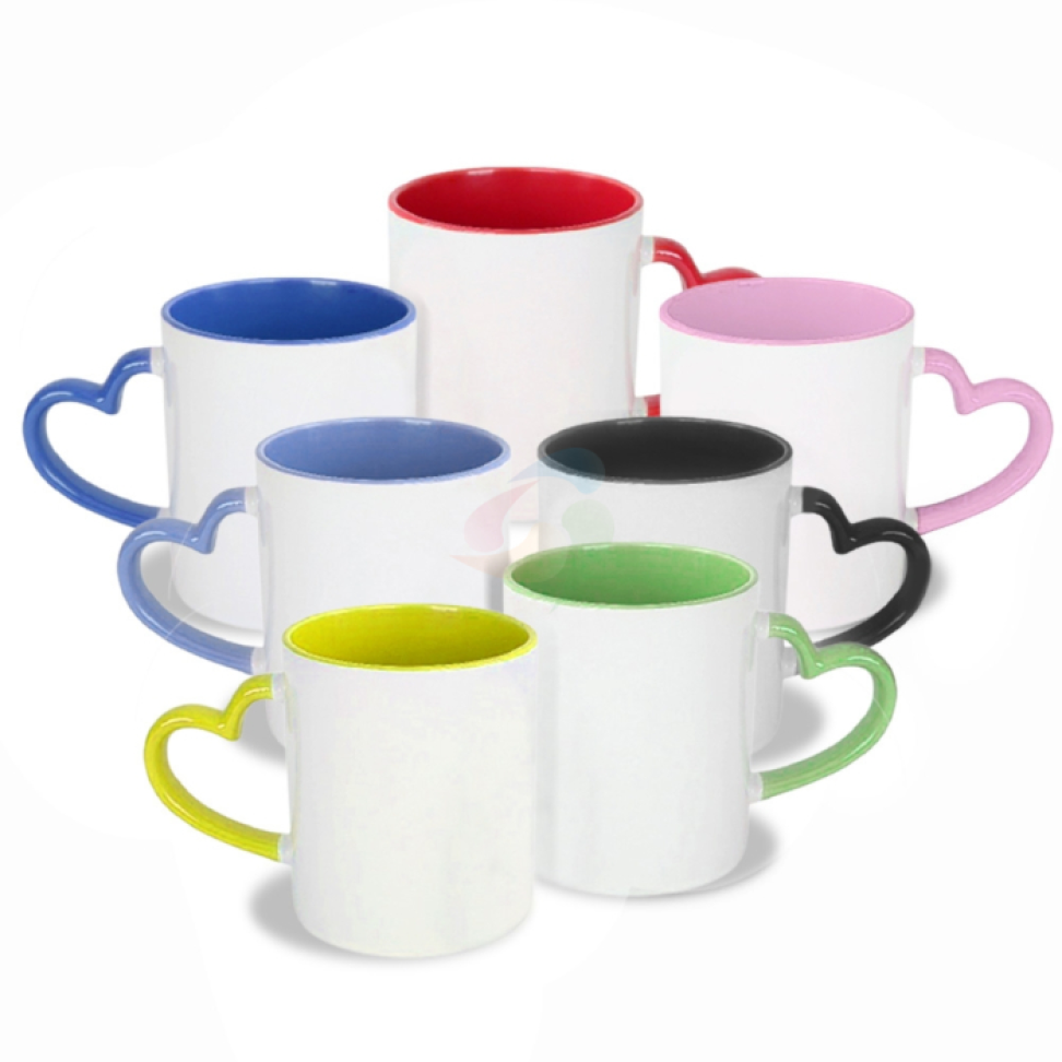 Caneca Alça coração e interior colorido - #5