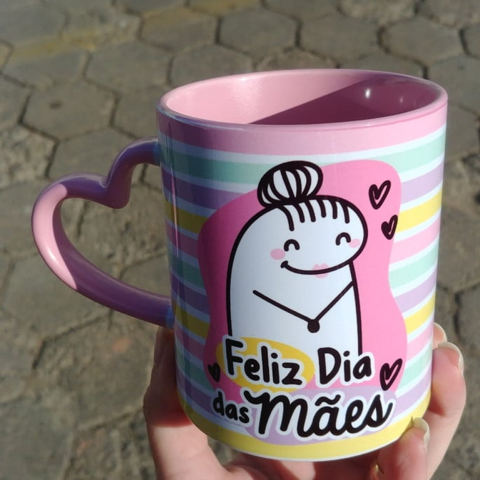 Caneca Alça coração e interior colorido - #7
