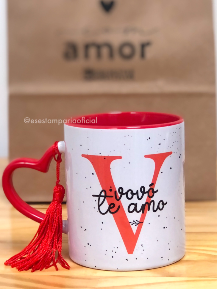 Caneca Alça coração e interior colorido - #6