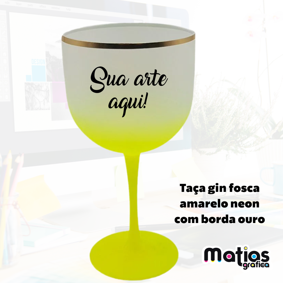 Taça Gin C/ Borda ouro - #8