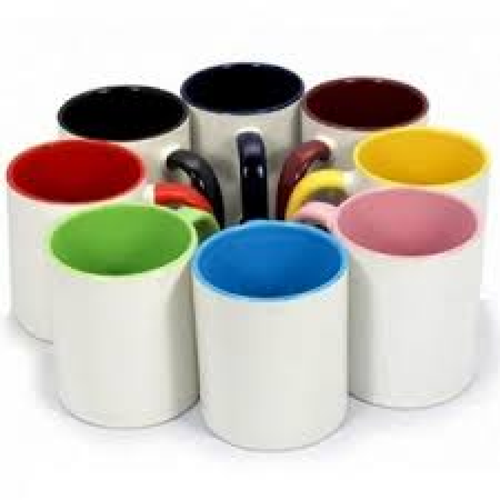 Caneca com colher - Alça e interior colorido - #3