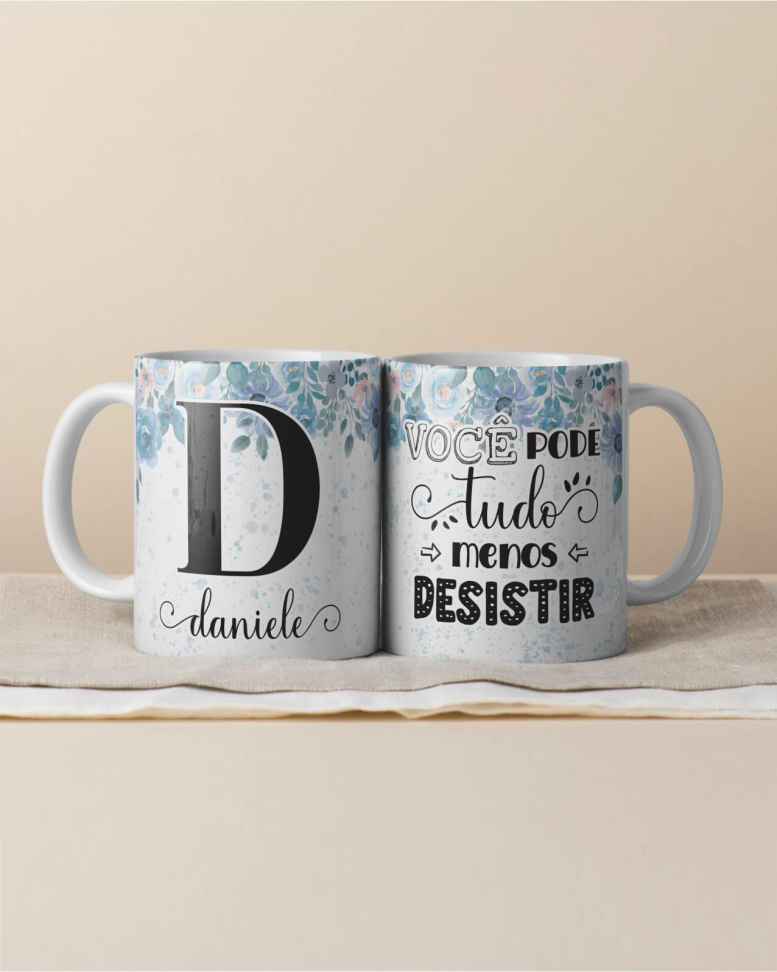 Caneca Alfabeto floral, e frase - #26