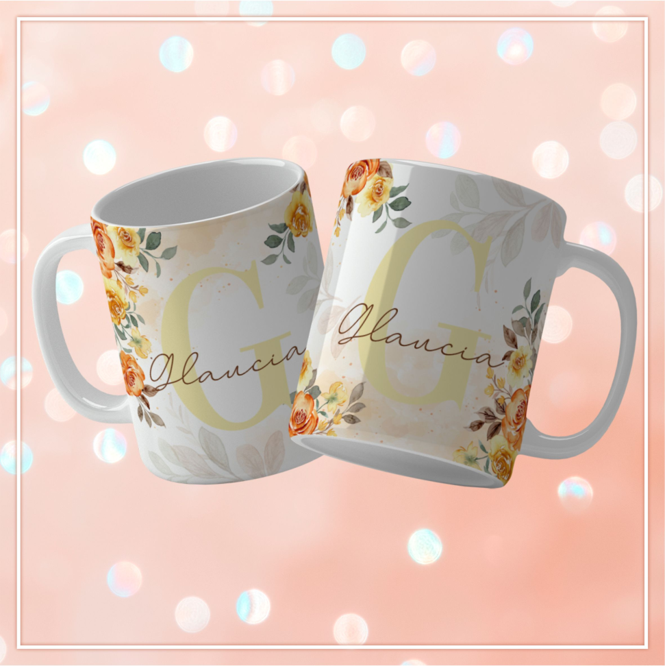Caneca Alfabeto Floral - #7