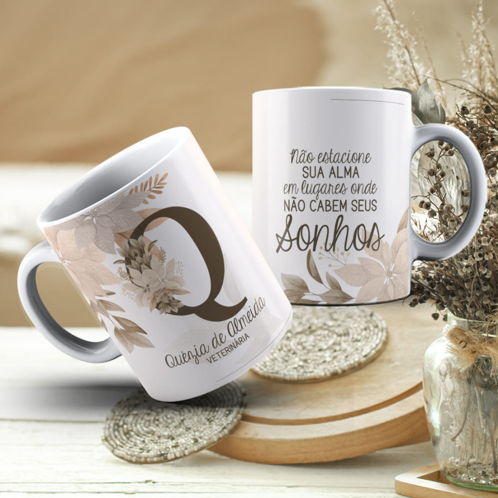 Caneca Inicial , Nome e frase , Profissão - #4