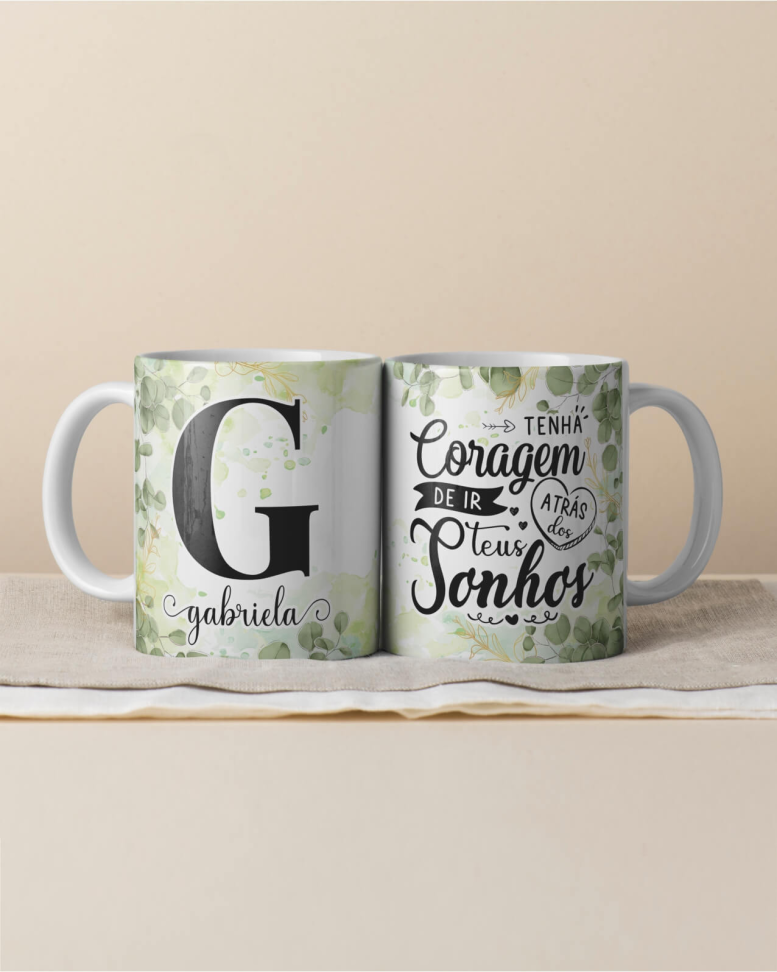 Caneca Alfabeto floral, e frase - #23