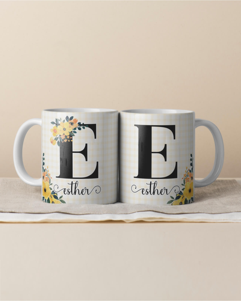 Caneca Alfabeto floral, e frase - #22