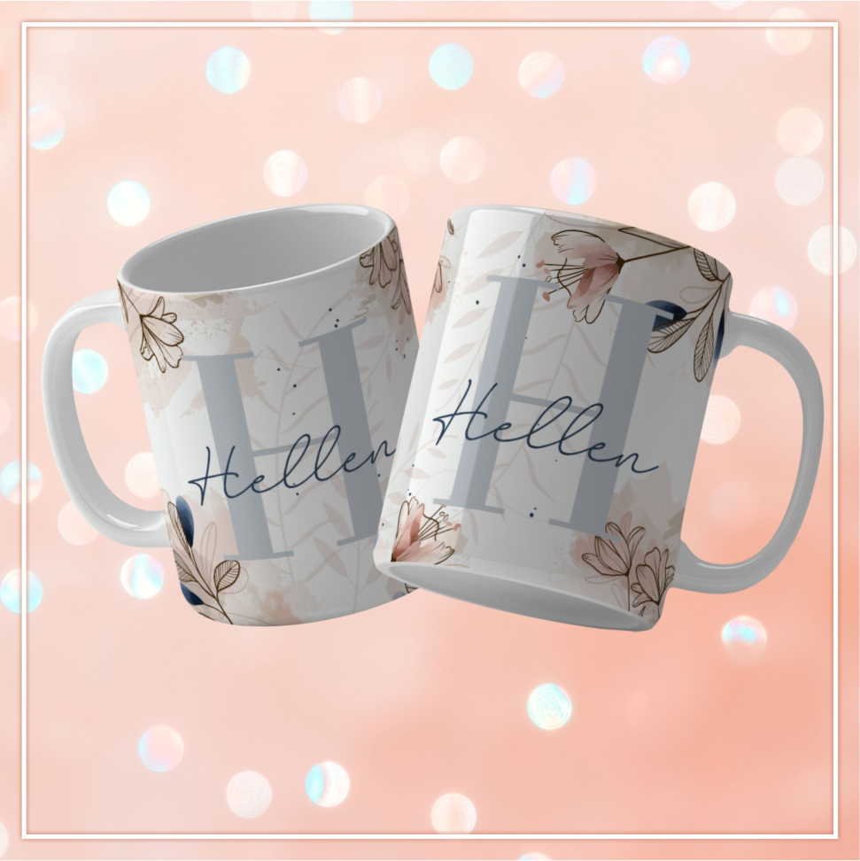 Caneca Alfabeto Floral - #8