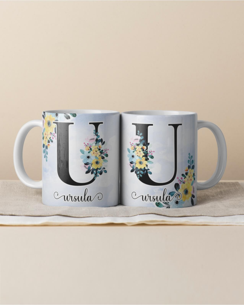 Caneca Alfabeto floral, e frase - #5