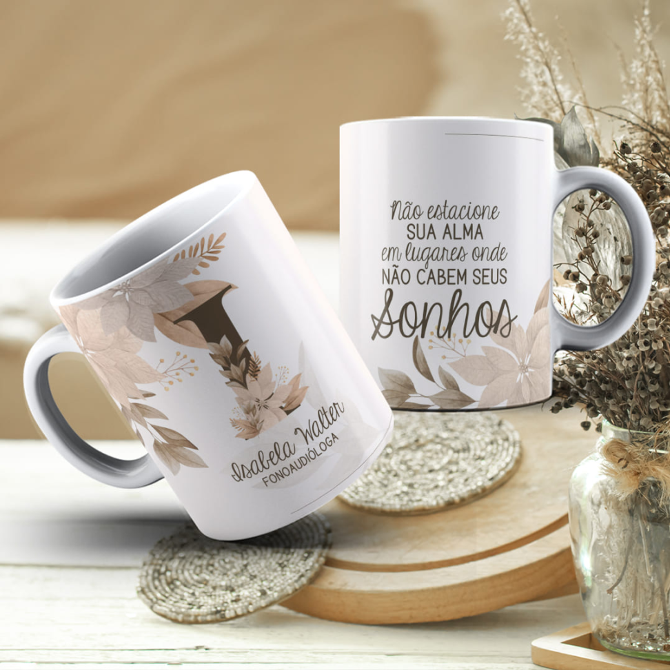 Caneca Inicial , Nome e frase , Profissão - #9