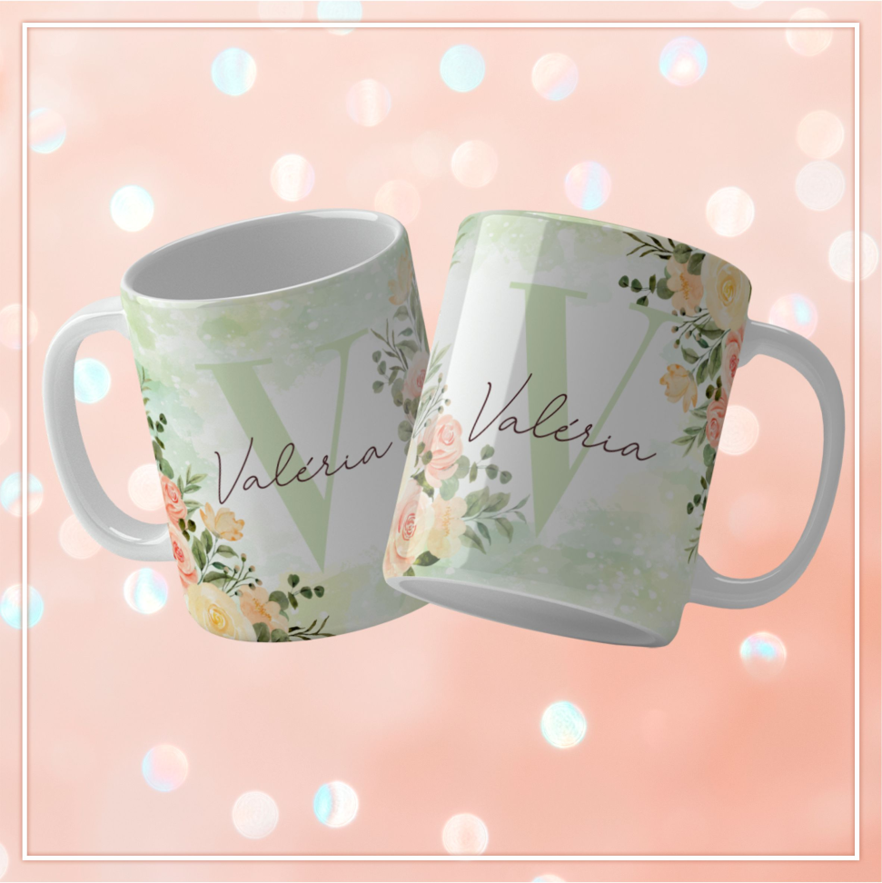 Caneca Alfabeto Floral - #22