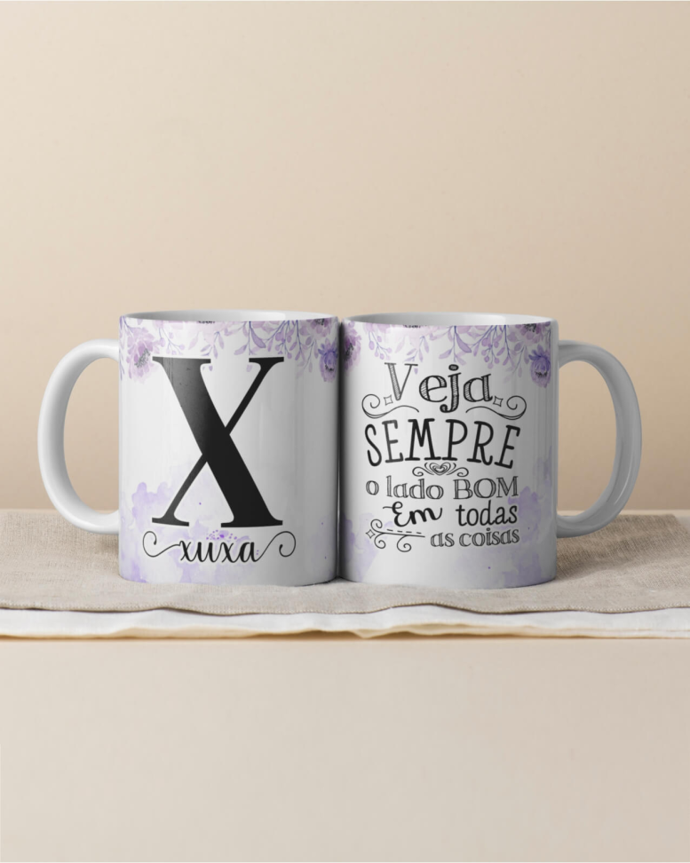Caneca Alfabeto floral, e frase - #16