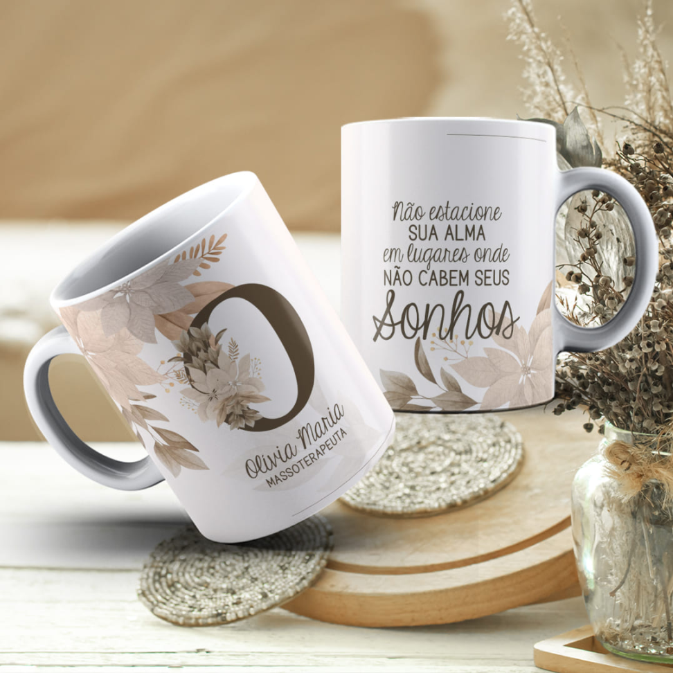 Caneca Inicial , Nome e frase , Profissão - #12
