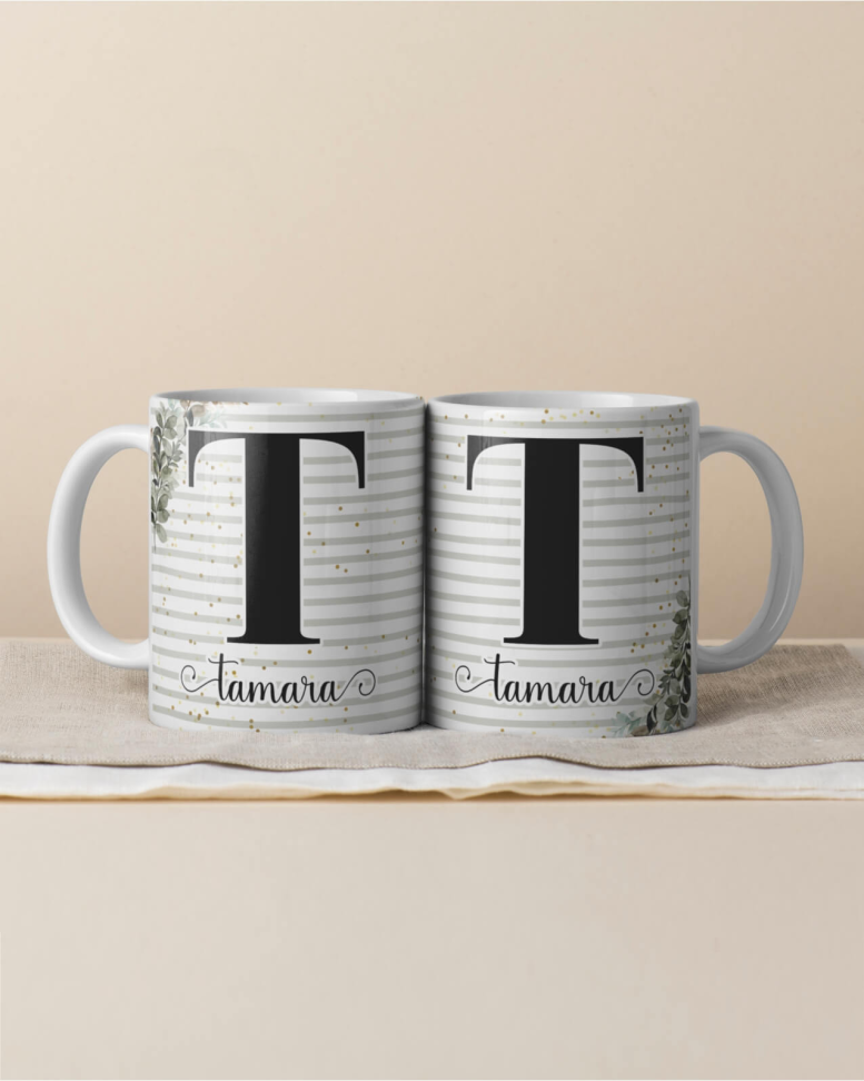 Caneca Alfabeto floral, e frase - #13