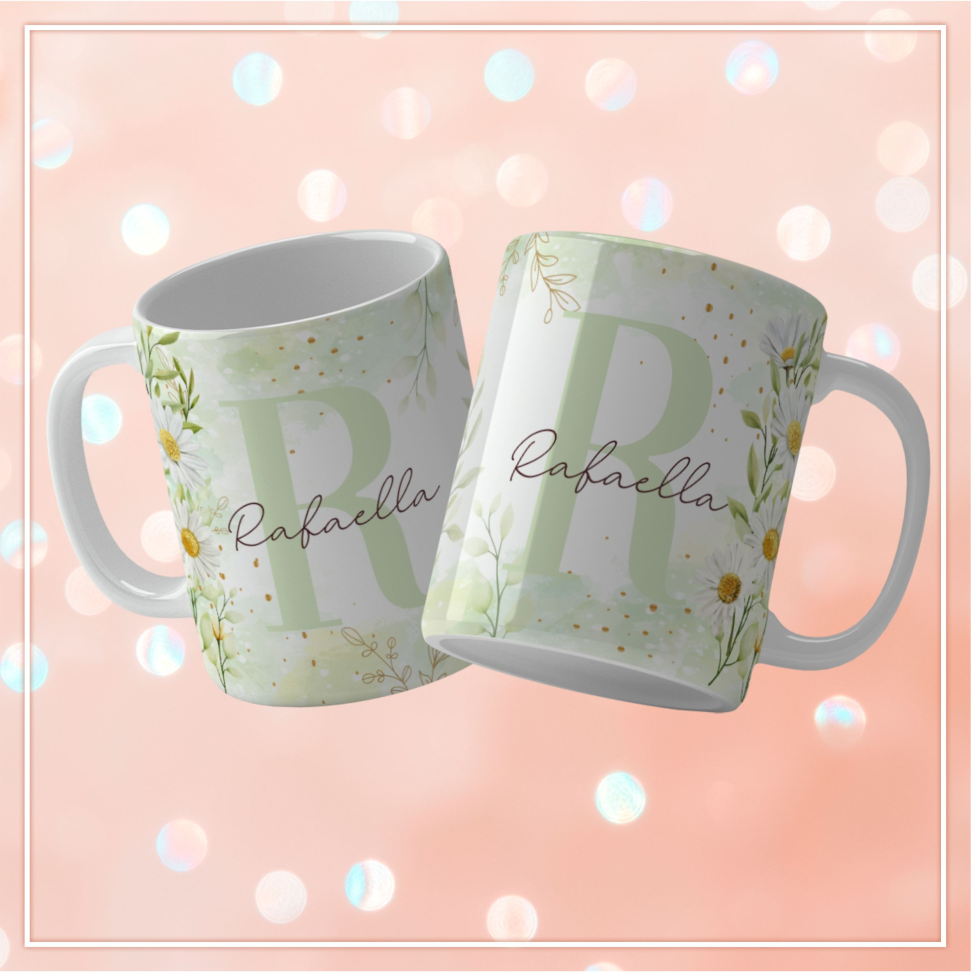 Caneca Alfabeto Floral - #18