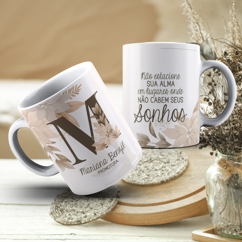 Caneca Inicial , Nome e frase , Profissão - #5