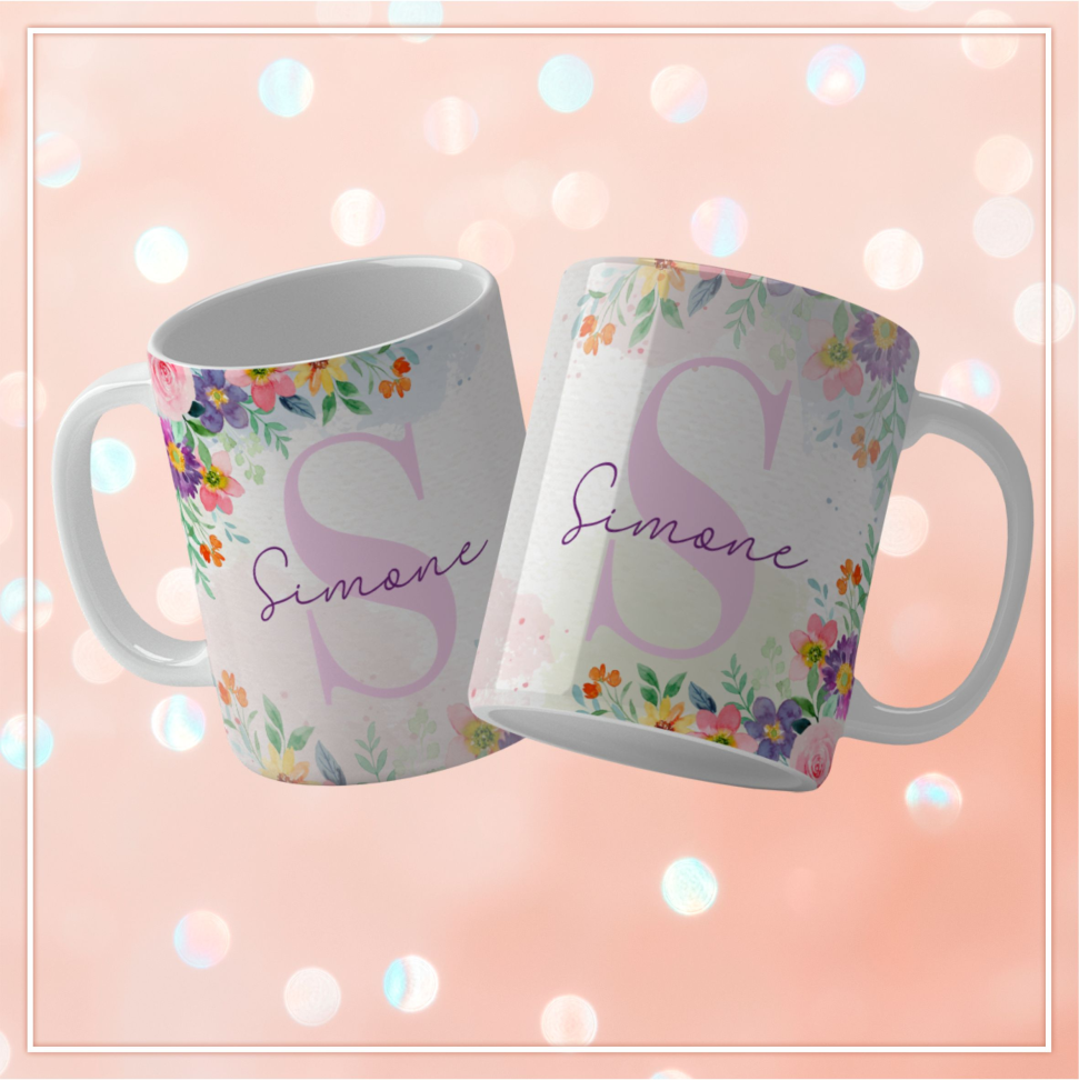 Caneca Alfabeto Floral - #19