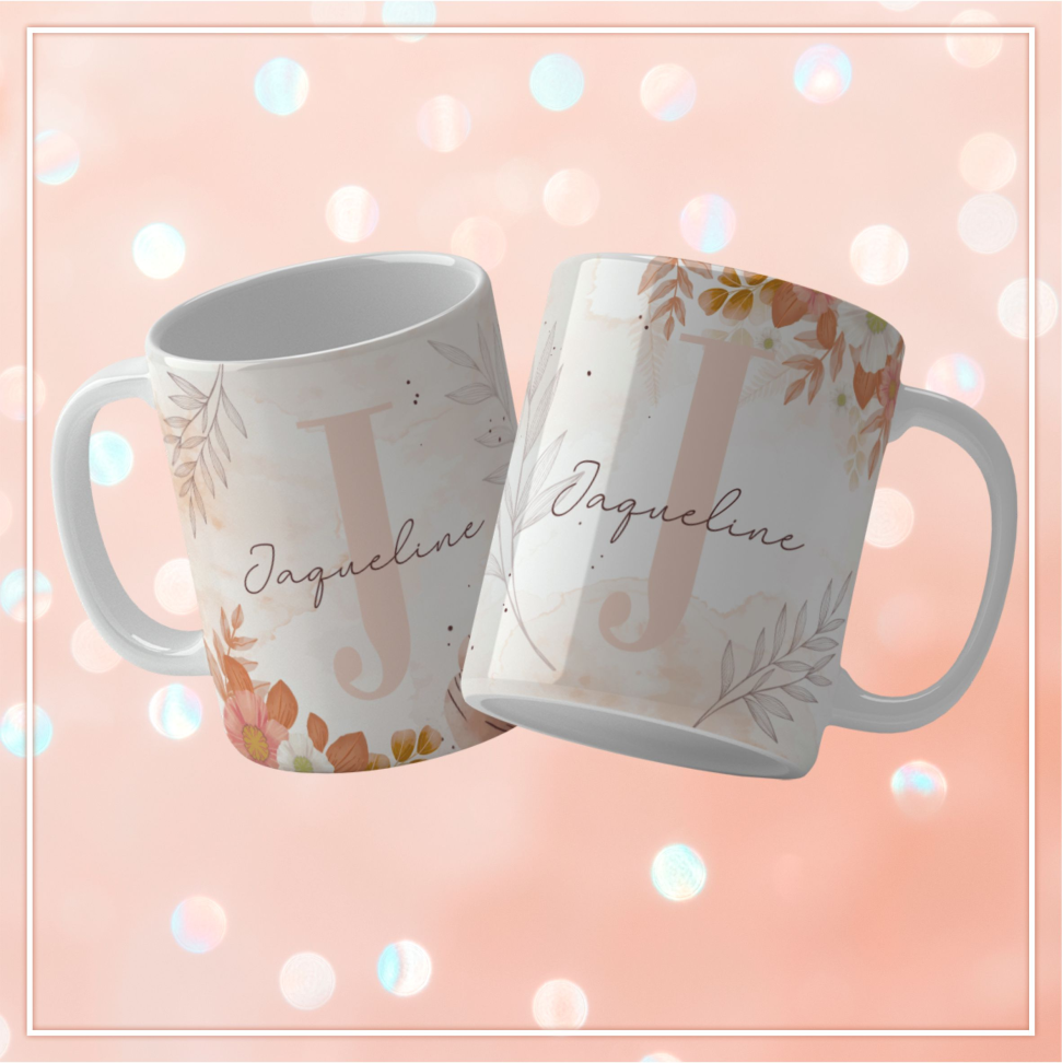 Caneca Alfabeto Floral - #10