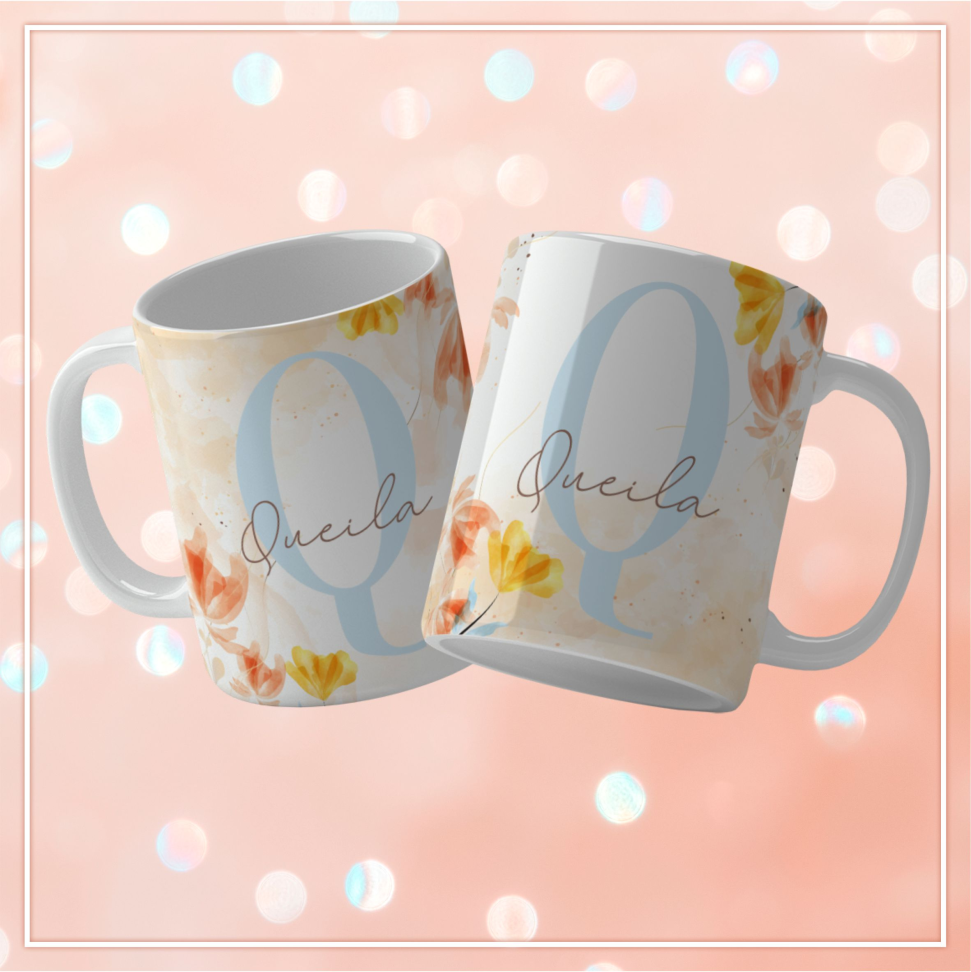 Caneca Alfabeto Floral - #17