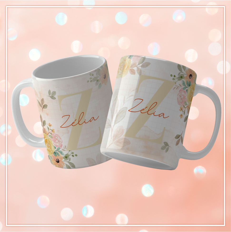 Caneca Alfabeto Floral - #26