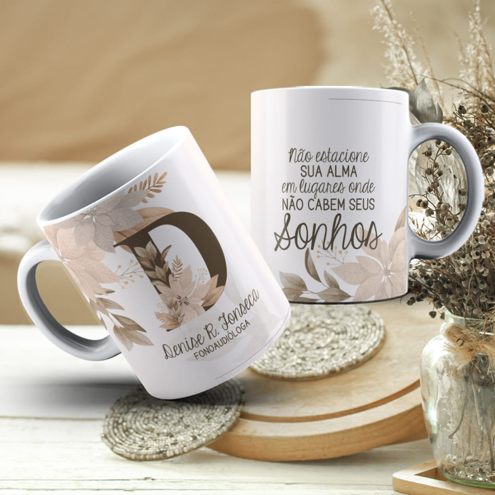 Caneca Inicial , Nome e frase , Profissão - #10