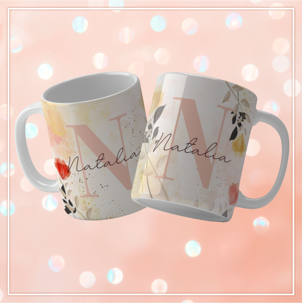 Caneca Alfabeto Floral - #14