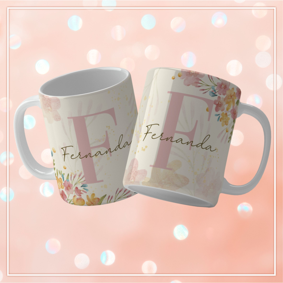 Caneca Alfabeto Floral - #6