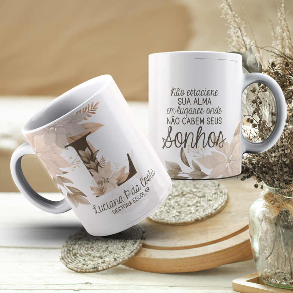 Caneca Inicial , Nome e frase , Profissão - #2