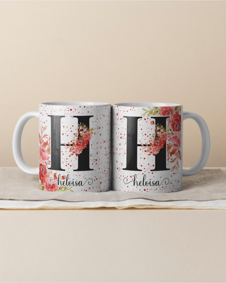 Caneca Alfabeto floral, e frase - #24