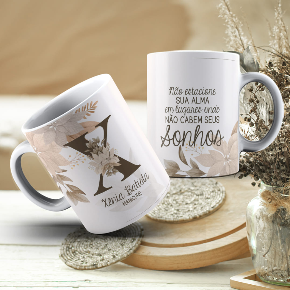 Caneca Inicial , Nome e frase , Profissão - #26